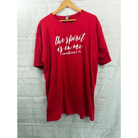 Next Level Inspirational Tee Unisex Size XXL Red “The Spirit is in Me”  1 Corint - Picture 1 of 7